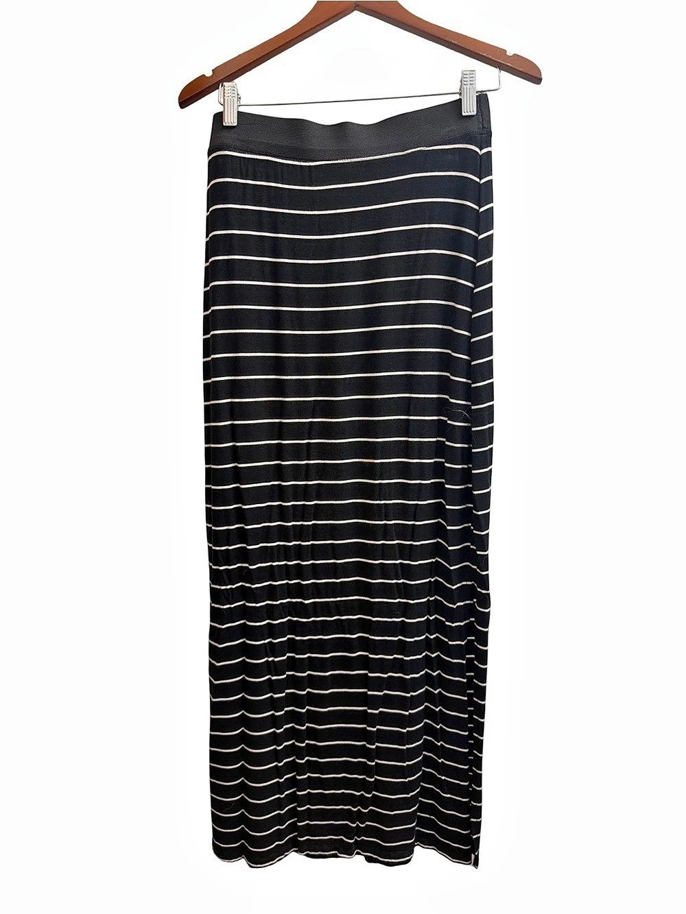 Striped Maxi Skirt in Black & White